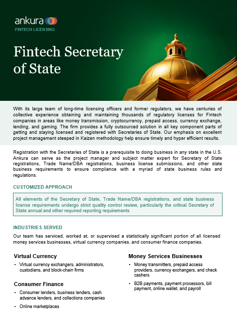 FinTech Secretary of State